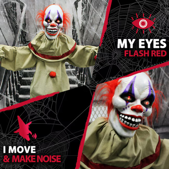 🔥Haunted Hill Farm Life-Size Scary Talking Clown Halloween Animatronic BNWT🔥 - Picture 3 of 4